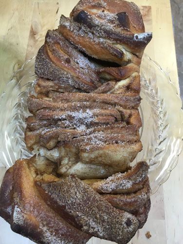 Pull-apart bread out of the oven